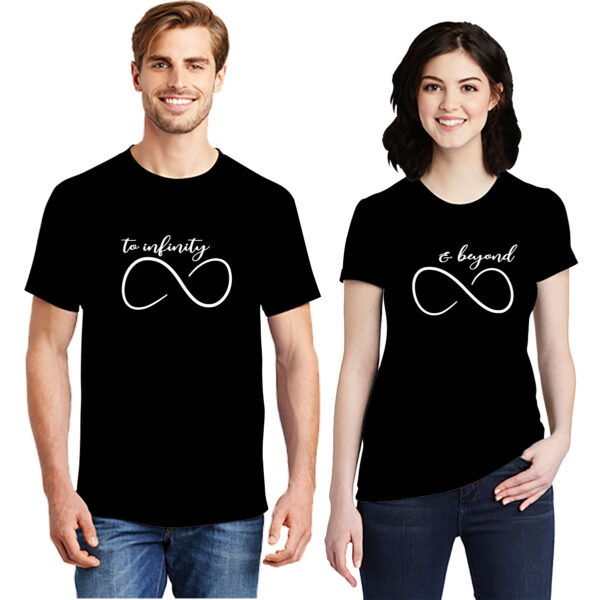 U.A.X Unisex Round Neck Cotton Tshirts for Couple_Infinity & Beyond